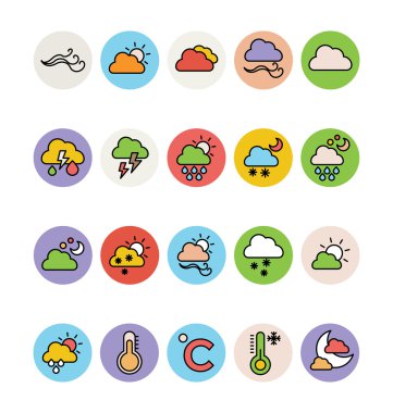 Hava Renkli Vektör Simgeleri 1