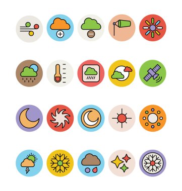 Hava Renkli Vektör Simgeleri 3