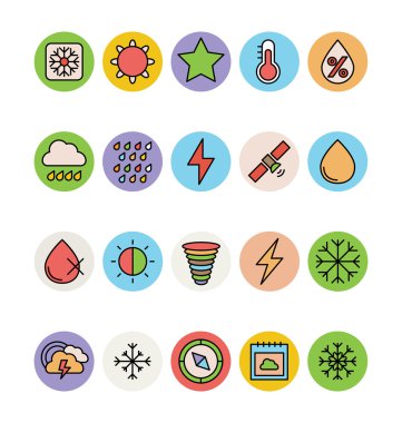 Hava Renkli Vektör Simgeleri 4