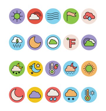 Hava Renkli Vektör Simgeleri 5