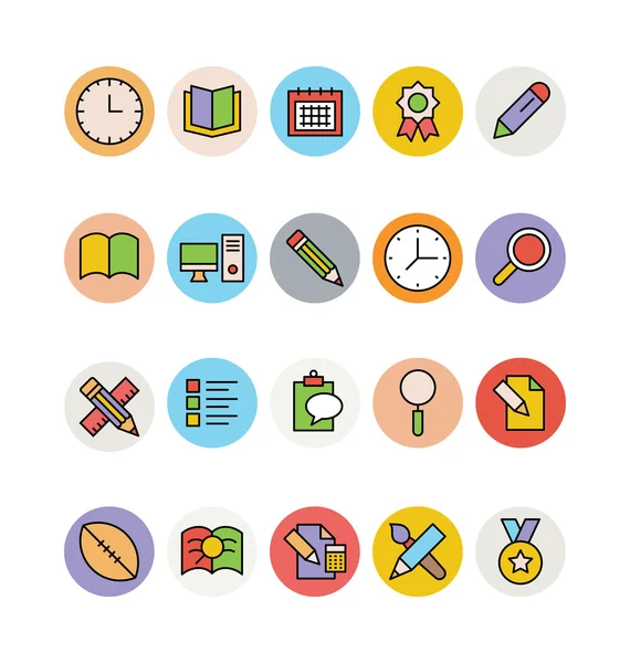 Iconos vectoriales de color de la educación 6 — Vector de stock