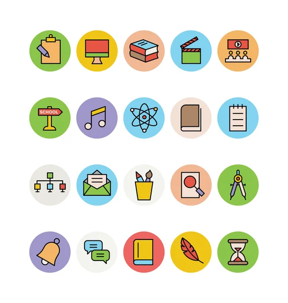 Education Colored Vector Icons 10 — Wektor stockowy