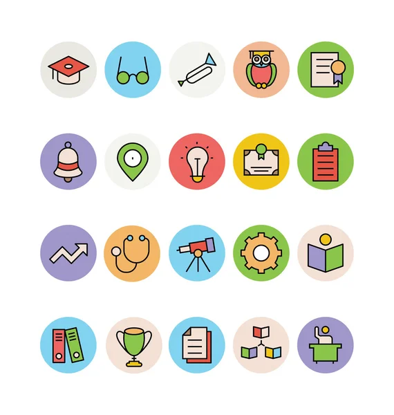 Onderwijs gekleurde Vector Icons 7 — Stockvector