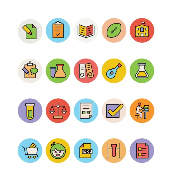 Education Colored Vector Icons 9 — 스톡 벡터