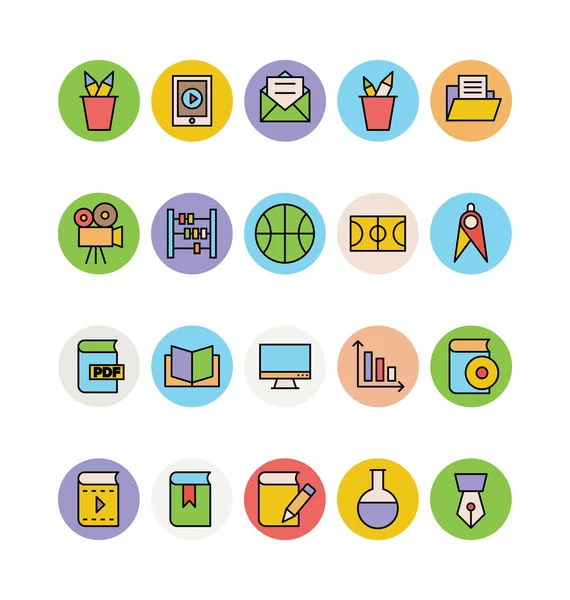 Iconos vectoriales de color de la educación 4 — Vector de stock
