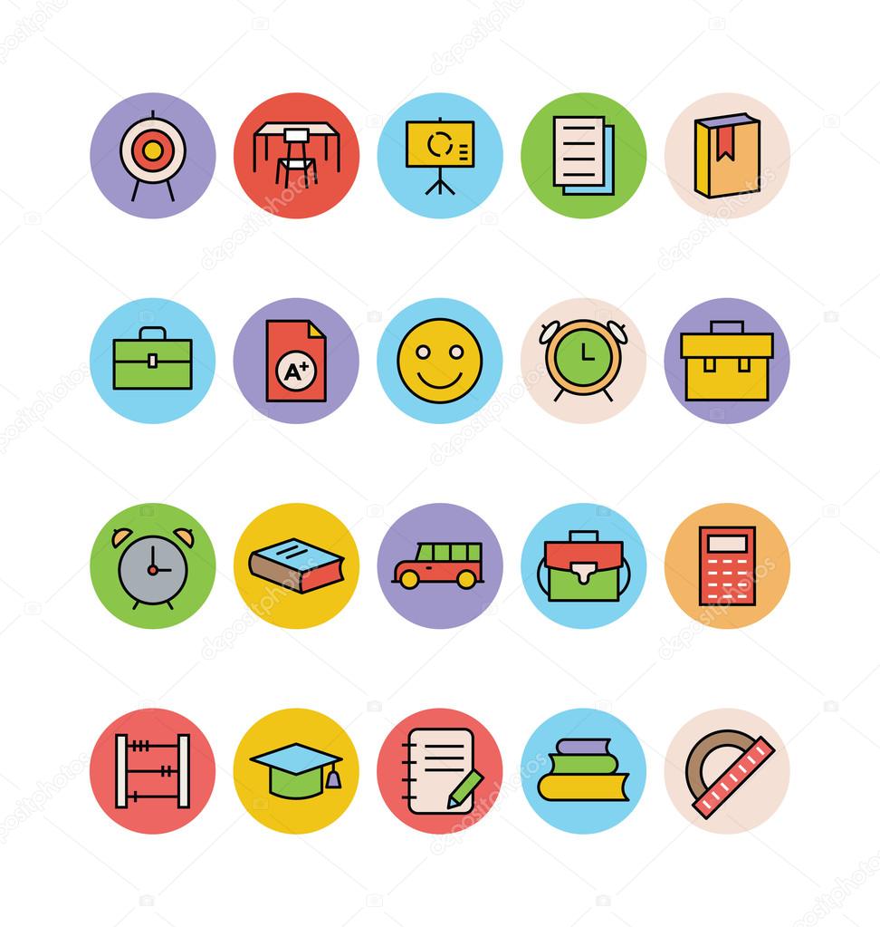 Education Colored Vector Icons 11