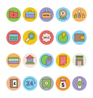 İş ve Office vektör simgeler 2 renkli