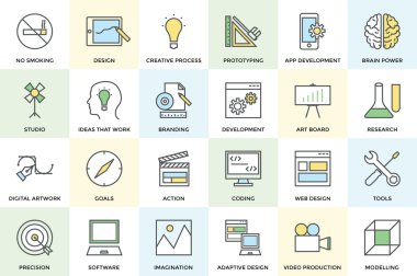 Yaratıcı süreç vektör simgeler 1