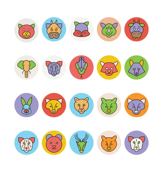 Animals Face Avatar Vector Icons 3 — Stock Vector