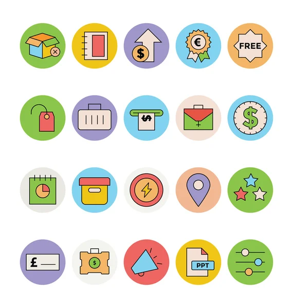 İş ve Office vektör simgeler 9 renkte