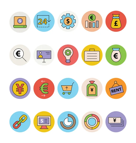 İş ve Ofis Renkli Vektör Simgeleri 13