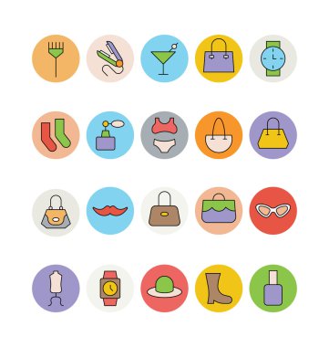 Moda ve güzellik vektör simgeler 6