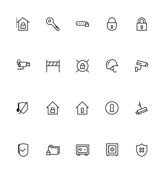 Beveiliging lijn Vector Icons 6 — Stockvector