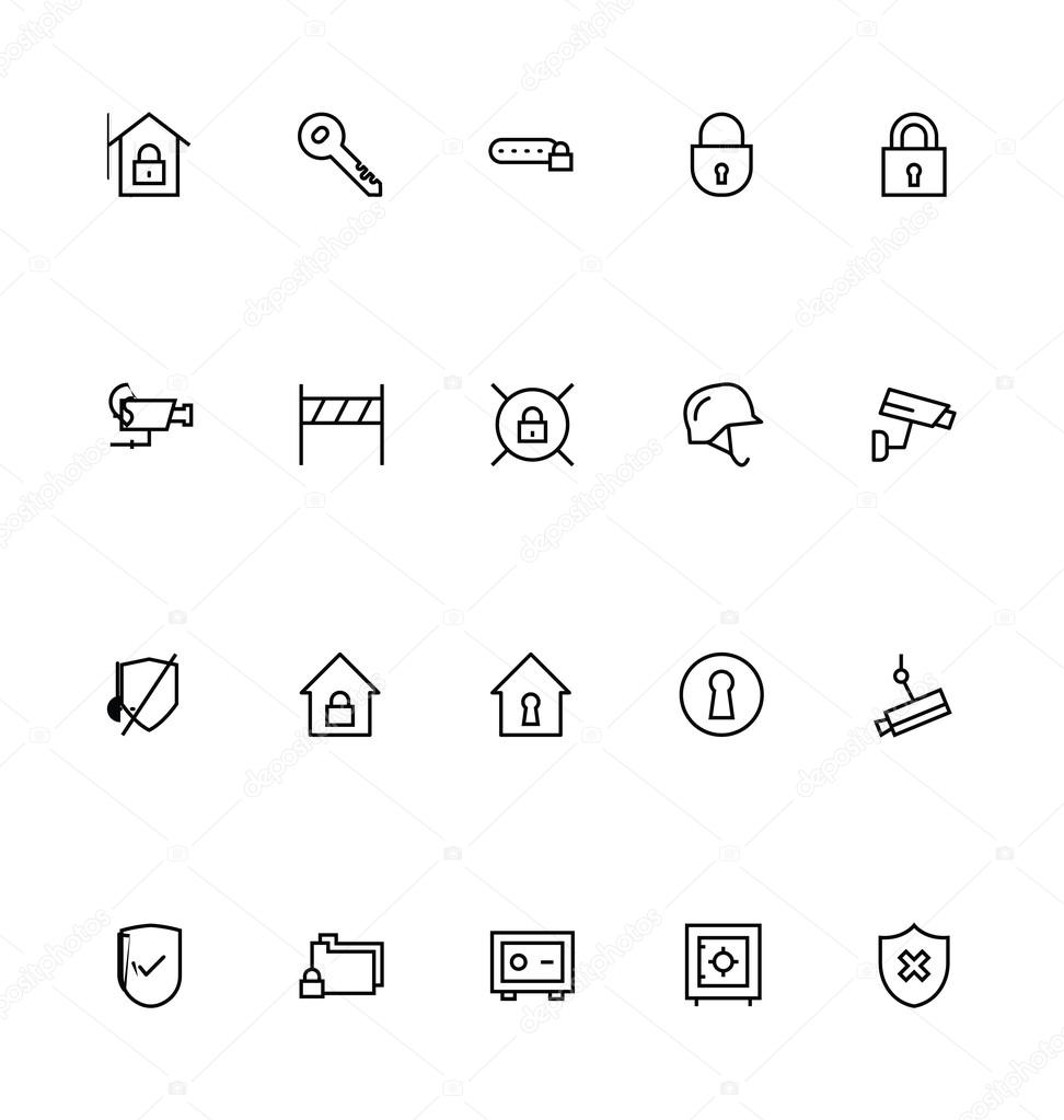 Security Line Vector Icons 6
