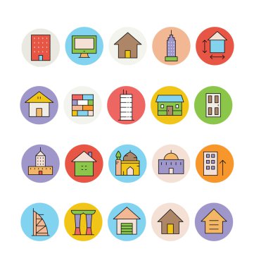 Mimari ve Binalar Vektör Simgeleri 3