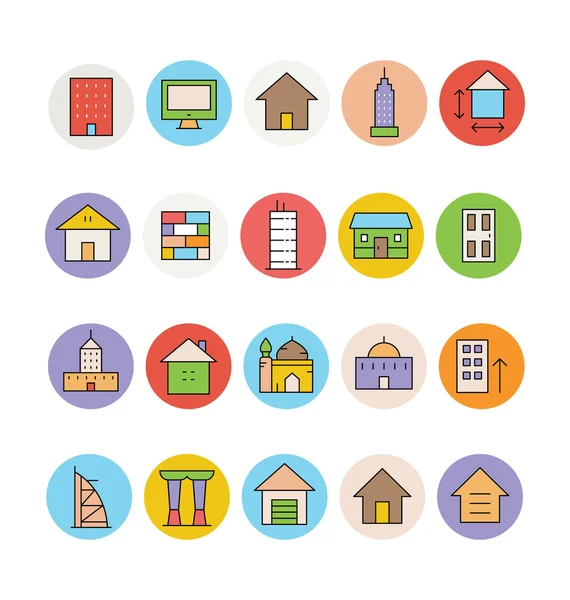 Architecture and Buildings Vector Icons 3 — Stock Vector