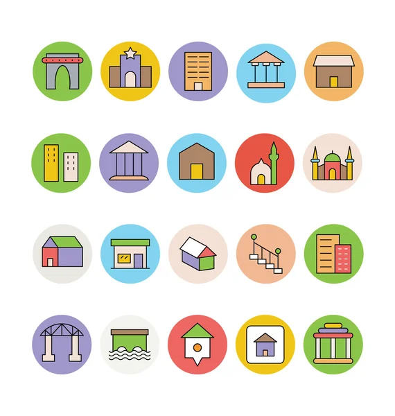 Architecture and Buildings Vector Icons 4 — Stock Vector