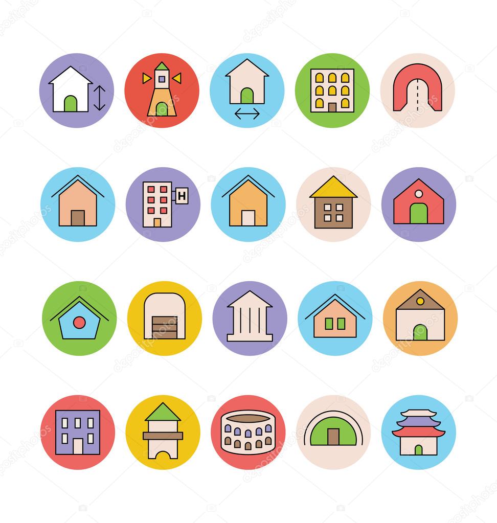 Architecture and Buildings Vector Icons 5