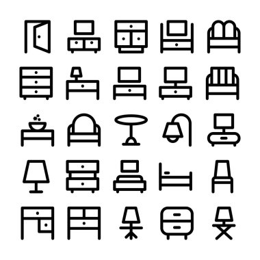 Bina ve mobilya vektör simgeler 6