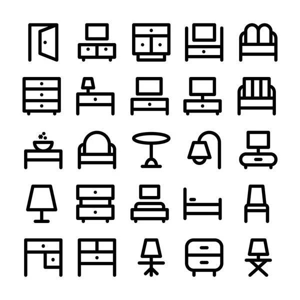 Gebouw & meubilair Vector Icons 6 — Stockvector