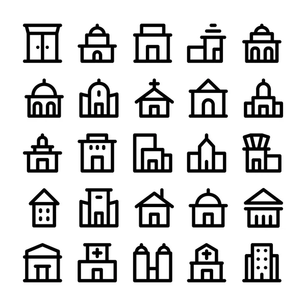 Bâtiment & Meubles Icônes vectorielles 1 — Image vectorielle