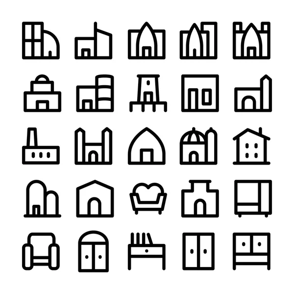Building & Furniture Vector Icons 5 — Stock Vector