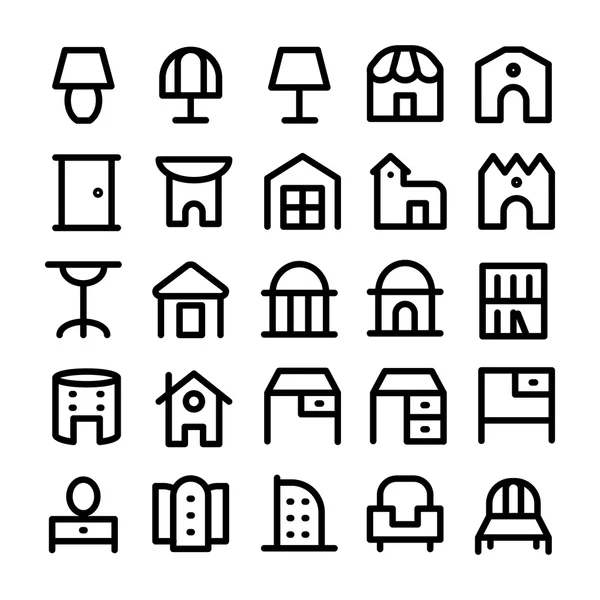 Building & Furniture Vector Icons 13 — Stock Vector