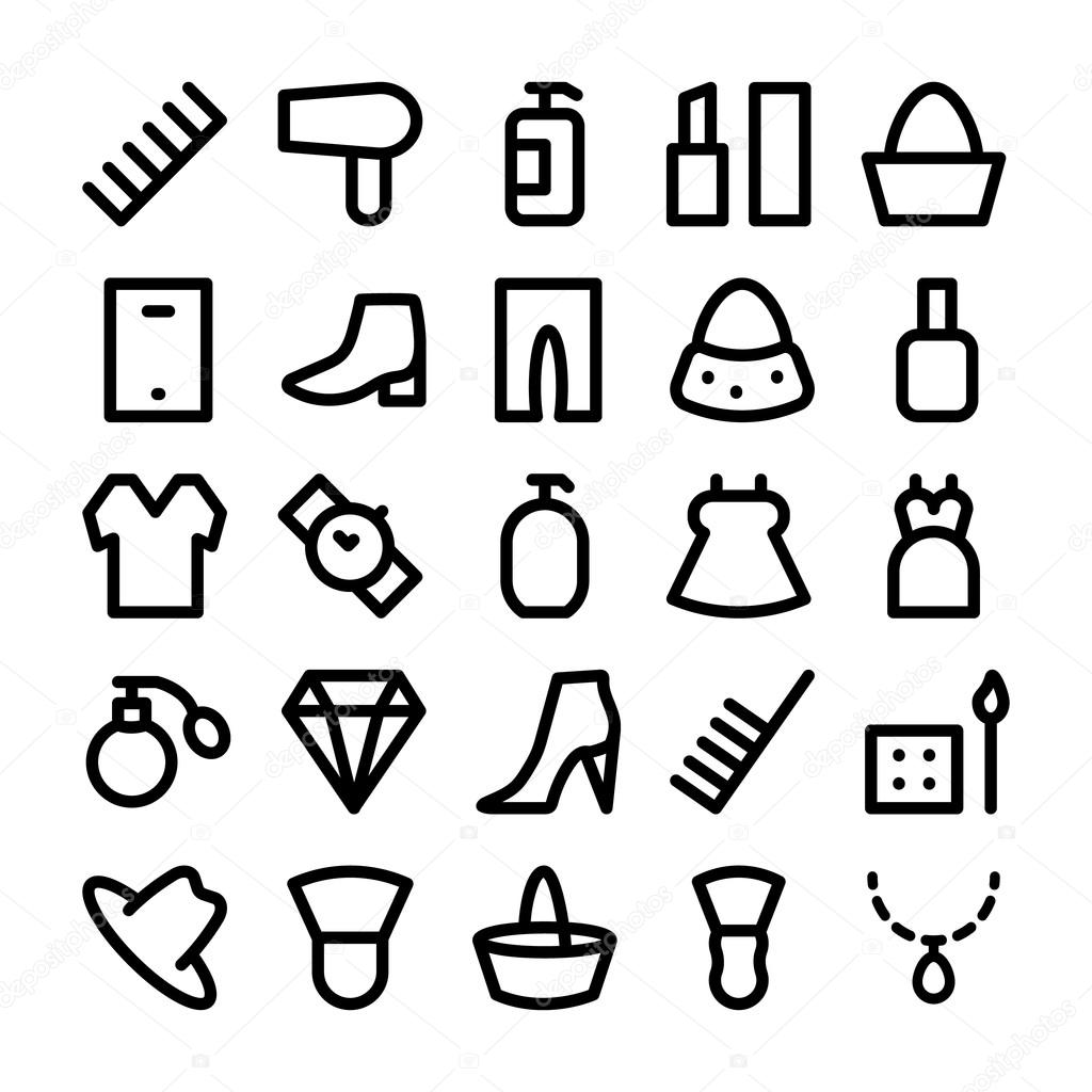 Fashion Vector Icons 4 \u2014 Stock Vector © vectorsmarket 102956548