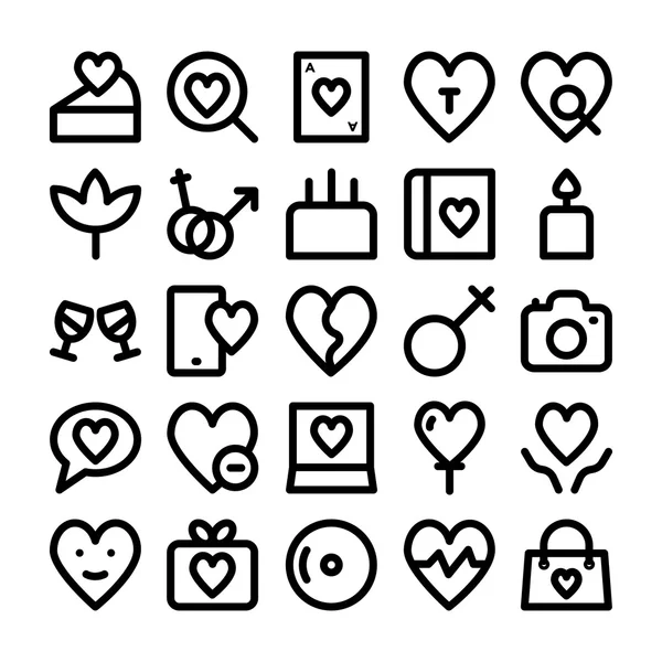 Amor y Romance Vector Iconos 10 — Vector de stock