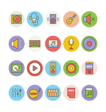 Music Colored Vector Icons 1