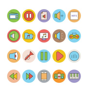 Music Colored Vector Icons 2
