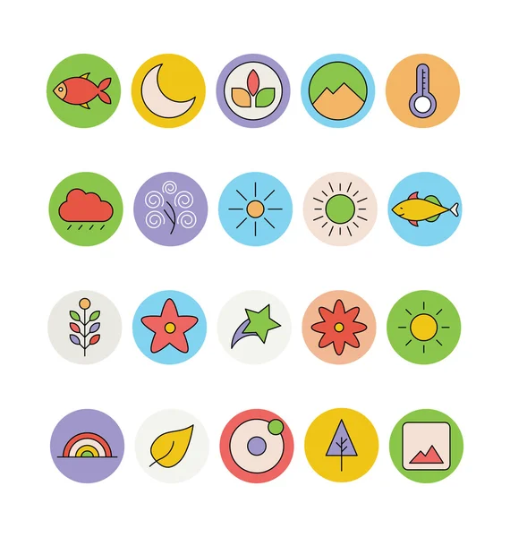 Doğa Renkli Vektör Simgeleri 4