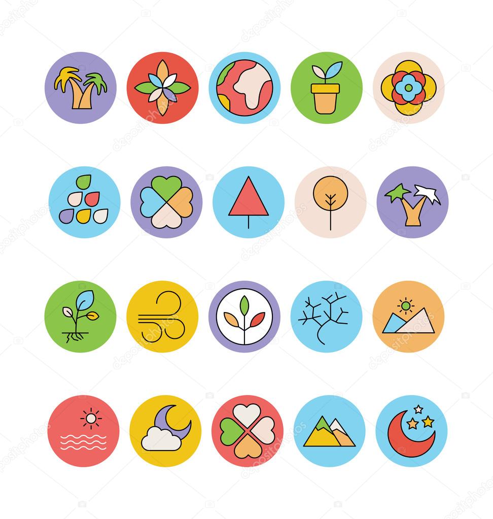 Nature Colored Vector Icons 5