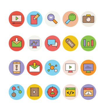 SEO ve pazarlama vektör simgeler 3