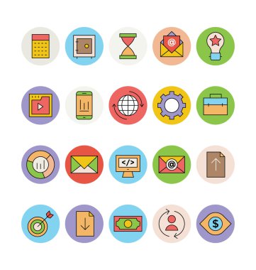 SEO ve pazarlama vektör simgeler 1