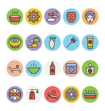 Spa Renkli Vektör Simgeleri 4