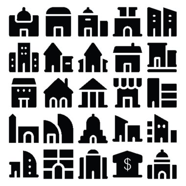 Bina ve mobilya vektör simgeler 2