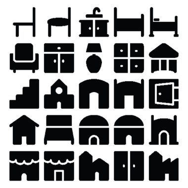 Bina & Mobilya Vektör İkonları 12.