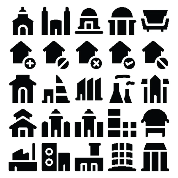 Gebäude & Möbel Vektor Icons 7. — Stockvektor