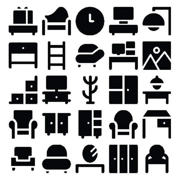 Building & Furniture Vector Icons 7. — Stock Vector