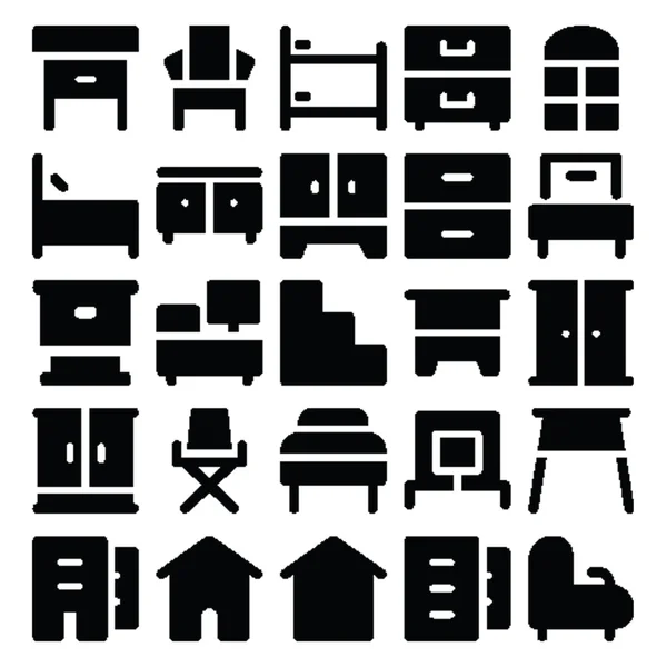 Gebäude & Möbel Vektor Icons 9 — Stockvektor