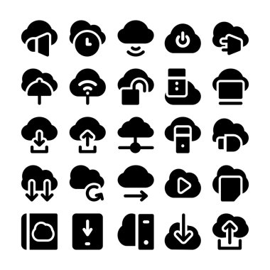 Cloud Computing vektör simgeler 1.