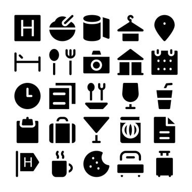 Otel ve Restoran vektör simgeler 1.
