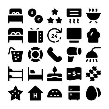 Hotel & Restaurant Vektör İkonları 15.