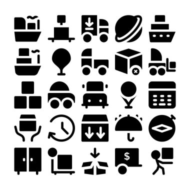 Lojistik teslimat Vektör Simgeleri 6