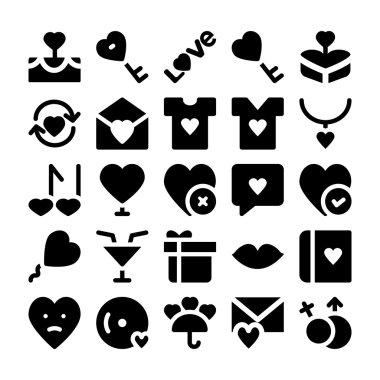 Aşk & Romantik Vektör İkonları 8