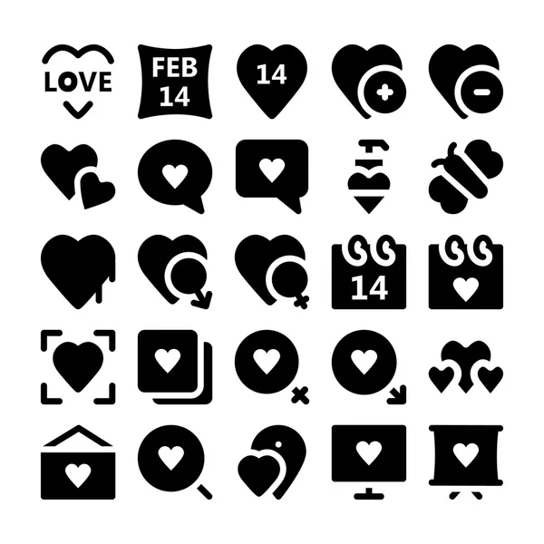Amor & Romance Vector iconos — Vector de stock