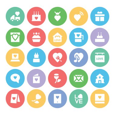 Aşk ve Romantik Vektör Simgeleri 2.