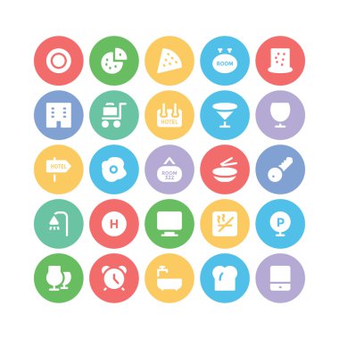 Hotel & Restaurant Vektör İkonleri 11