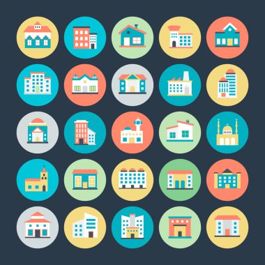 Binalar Vektör Simgeleri 4